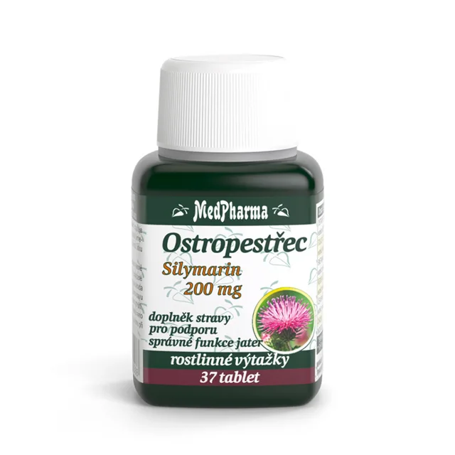 MEDPHARMA Ostropestřec Silymarin 200 mg 37 tablet