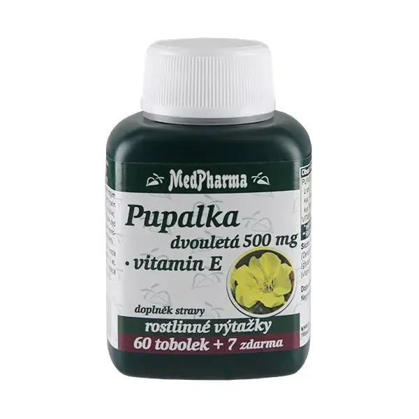 MedPharma Pupalka dvouletá 500 mg + Vitamín E 67 kapslí