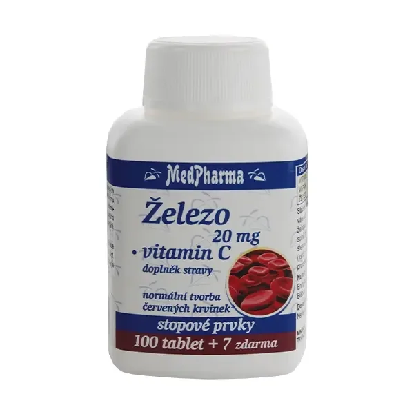 MedPharma Železo 20 mg + vitamin C 107 tablet