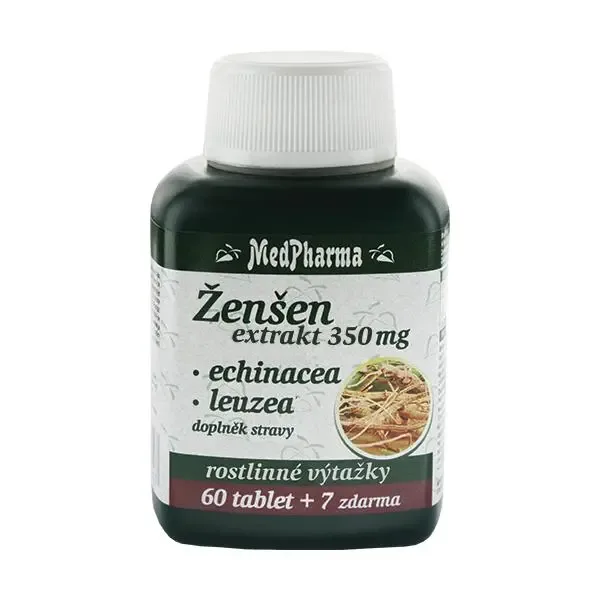 MedPharma Žen-šen 200 mg + Echinacea + leuzea 67 tablet
