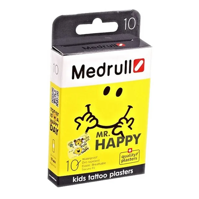 MEDRULL Kids dětská náplast tetovací Mr.Happy 10 kusů