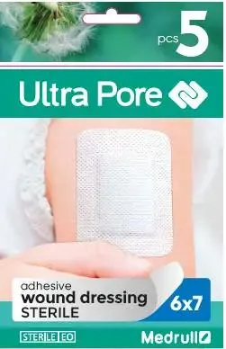 Medrull Náplast samolepicí sterilní 6 x 7 cm 5 ks