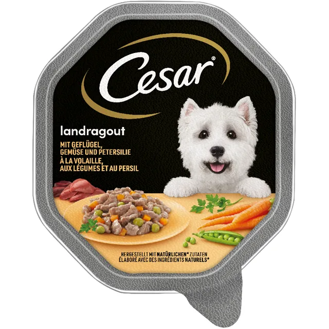 Megapack Cesar mistička 14 x 150 g - venkovské ragú s kuřecím, zeleninou a hnědou rýží