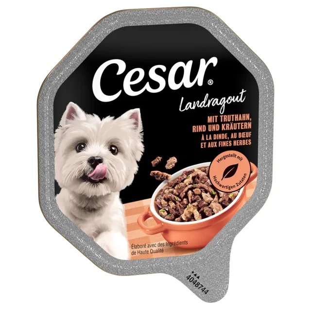 Megapack Cesar mistička 56 x 150 g - Venkovské ragú s krocaním, hovězím a bylinkami