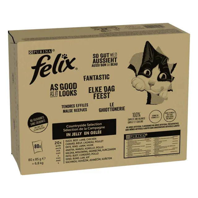 Megapack Felix Fantastic kapsičky 80 x 85 g - hovězí, losos, kuře, tuňák