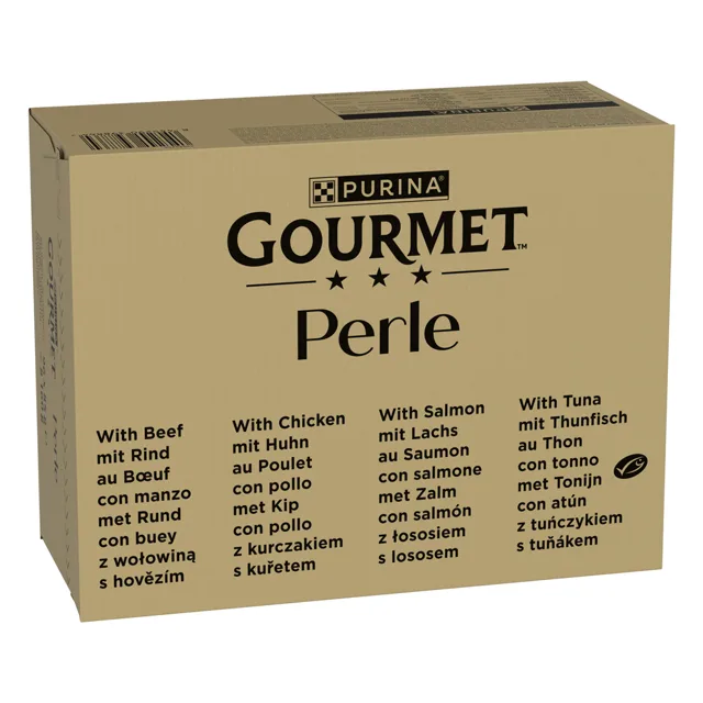 Megapack Gourmet Perle kapsičky 96 x 85 g - hovězí, kuře, losos, tuňák