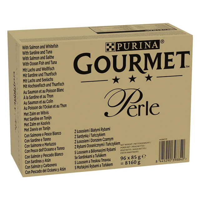 Megapack Gourmet Perle kapsičky 96 x 85 g - kachna, jehněčí, kuře, krůta