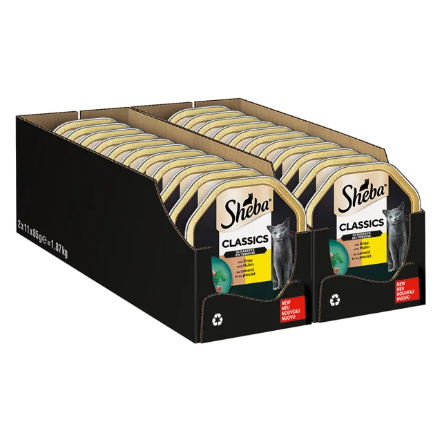 Megapack Sheba mističky 22 x 85 g - Classics paštika s lososem