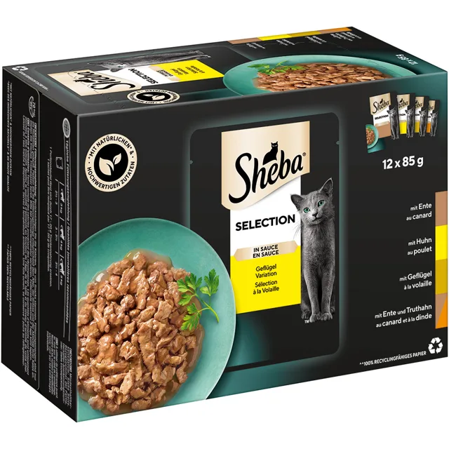 Megapack Sheba variace 48 kapsiček (48 x 85 g) - Selection v omáčce Herzhafte Komposition
