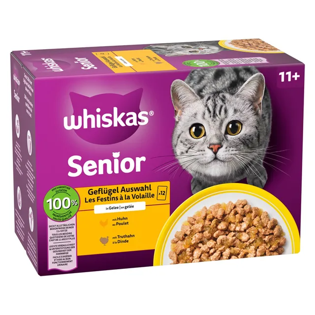 Megapack Whiskas Senior kapsičky 24 x 85 g - 11+ drůbeží výběr v želé
