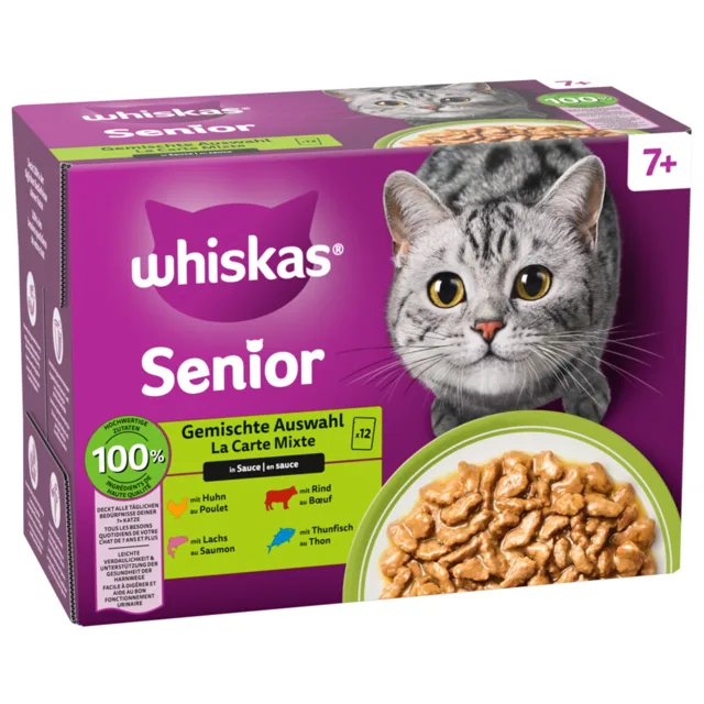 Megapack Whiskas Senior kapsičky 24 x 85 g - 7+ smíšený výběr v omáčce
