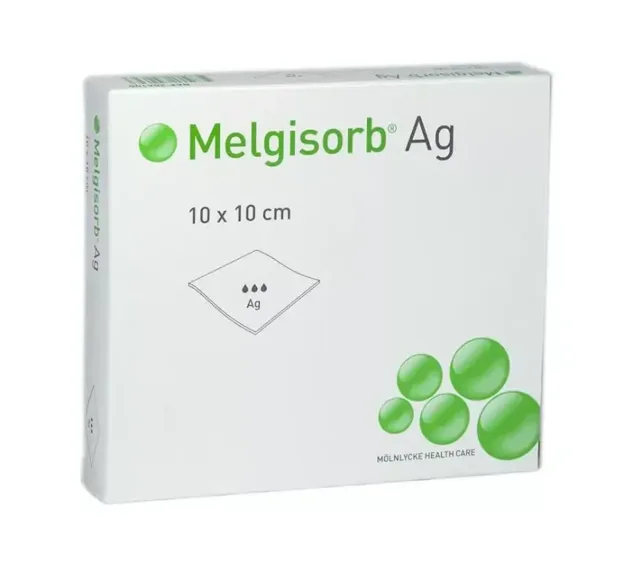 Melgisorb Ag Krytí absorpční alginátové sterilní 10 x 10cm 10 ks