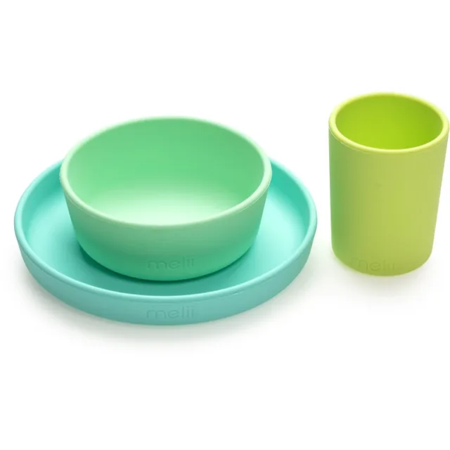 Melii Feeding Set jídelní set Mint, Blue, Lime