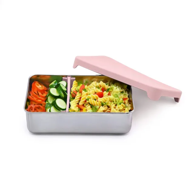 Melii Nerezový Bento box 740 ml se silikonovým víkem - růžový