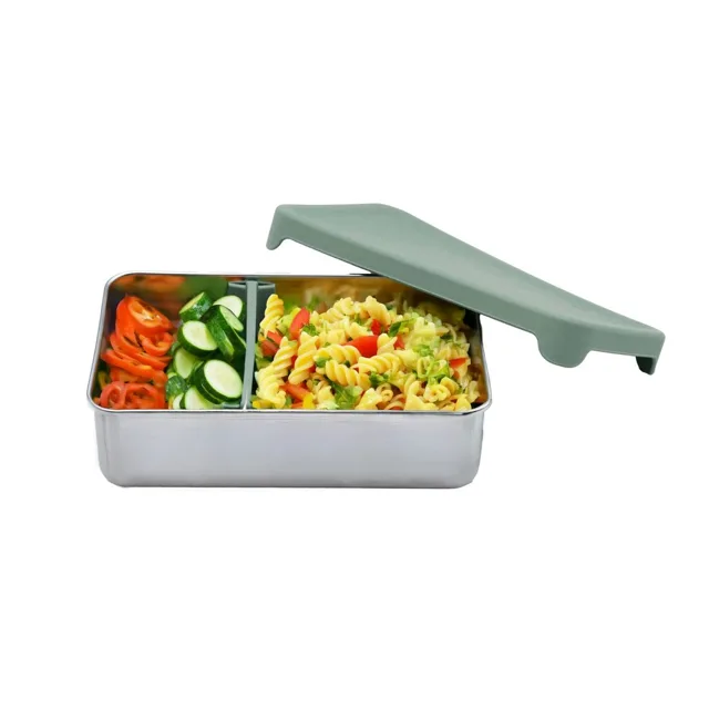 Melii Nerezový Bento box 740 ml se silikonovým víkem - zelený
