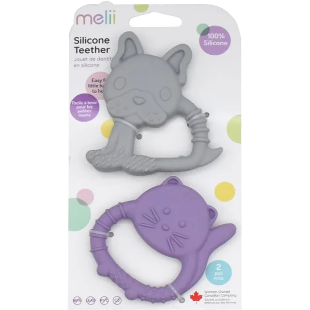 Melii Teethers kousátko Bulldog & Cat 2 ks