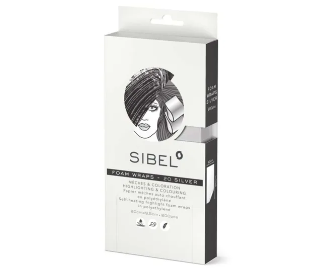 Melírovací pěnová fólie Sibel High-Light 20 x 9,5 cm - stříbrná, 200 ks (4333071) + dárek zdarma