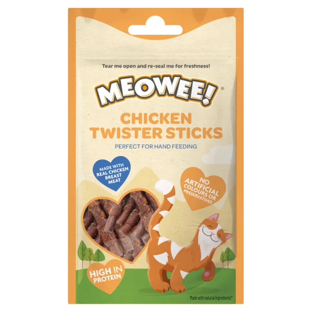 Meowee! Chicken Twister Sticks - výhodné balení: 3 x 31 g