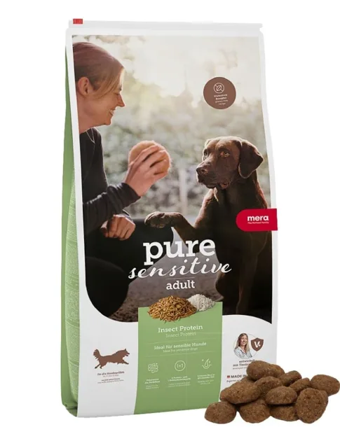 MERA Dog Pure Sensitive Adult Insect Protein 4 kg proteinů a hmyzu, granule pro citlivé psy