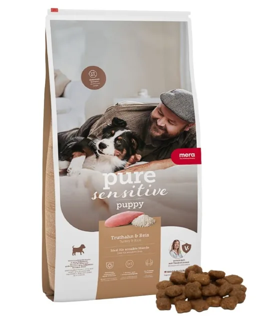 MERA Dog Pure Sensitive Puppy Turkey Rice 4 kg krůta a rýže, granule pro štěňata