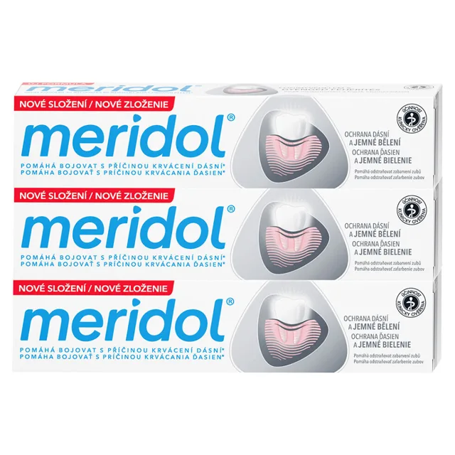 MERIDOL Gum protection Gentle White Zubní pasta pro ochranu dásní a jemné bělení 3x 75 ml