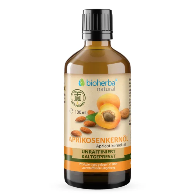 Meruňkový olej z jader lisovaný za studena - 100 ml - Bioherba