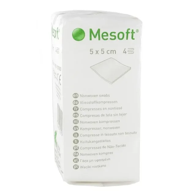 Mesoft 5x5cm, 100 ks, nest sterilní kompresy z netkané texti.