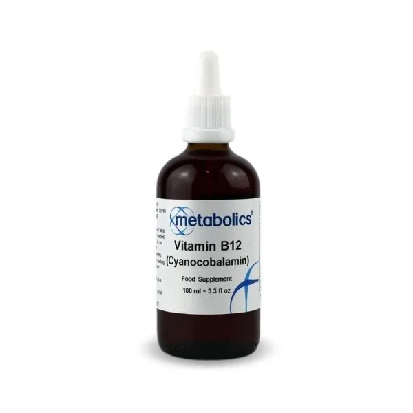 Metabolics Tekutý vitamín B12 (Cyanocobalamin), vegan kapky 100 ml