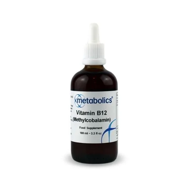 Metabolics Tekutý vitamín B12 (Methylcobalamin), vegan kapky 100 ml