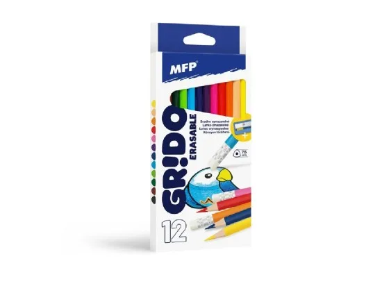 MFP pastelky gumovací triangular s ořezávátkem 12 ks
