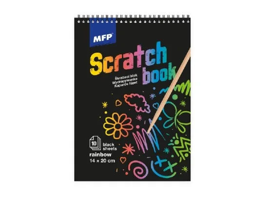 MFP škrabací obrázek blok 20x14cm 10l černý/duha