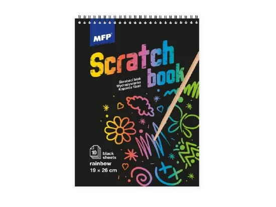 MFP škrabací obrázek blok 26x19cm 10l černý/duha