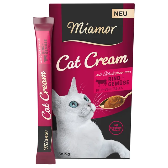 Miamor Cat Cream hovězí + zelenina - 20 x 15 g
