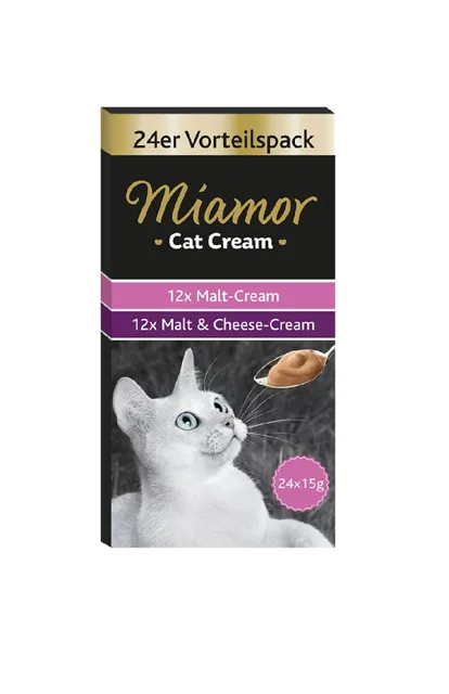 MIAMOR Cat Cream mix sladová pasta + sýr 24 x 15 ml
