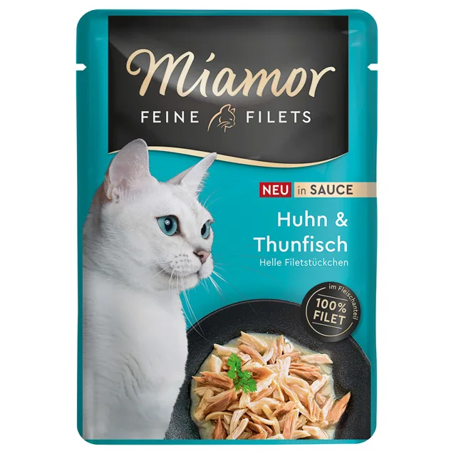 Miamor Feine Filets v omáčce 24 × 100 g výhodné balení - Kuřecí a tuňák