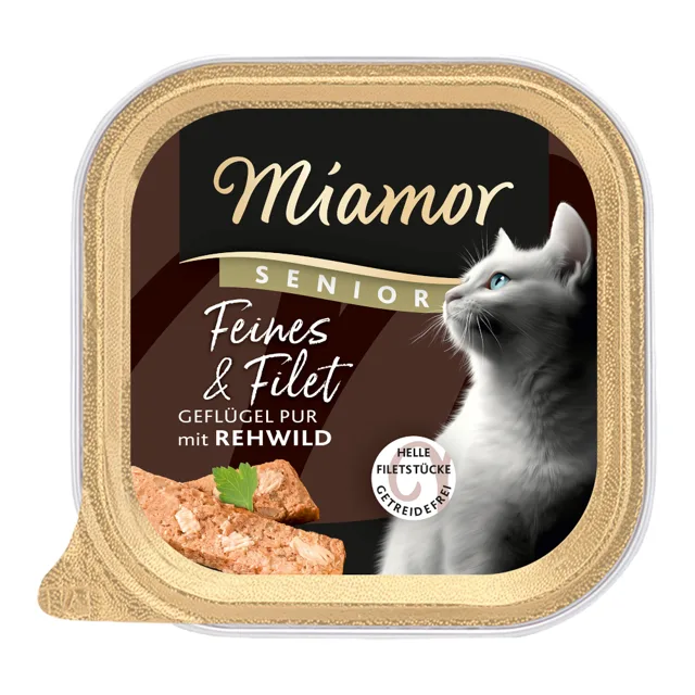 Miamor Feines & Filet Senior 16 x 100 g - čistá drůbež a hovězí