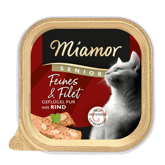 Miamor Feines & Filet Senior 16 x 100 g - čistá drůbež se zvěřinou