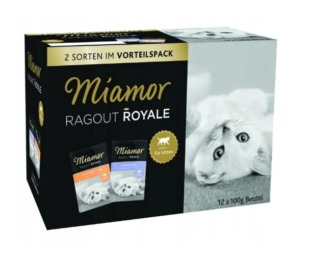 MIAMOR Multibox Želé sáčky pro koťata 4x12x100g s drůbežím a hovězím masem