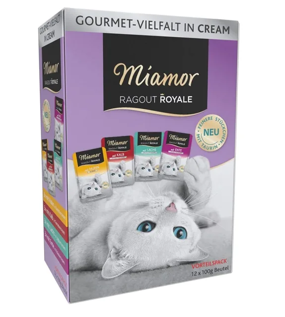 MIAMOR Ragout Royale Multibox 12 x 100 g rybí a masové příchutě ve smetaně