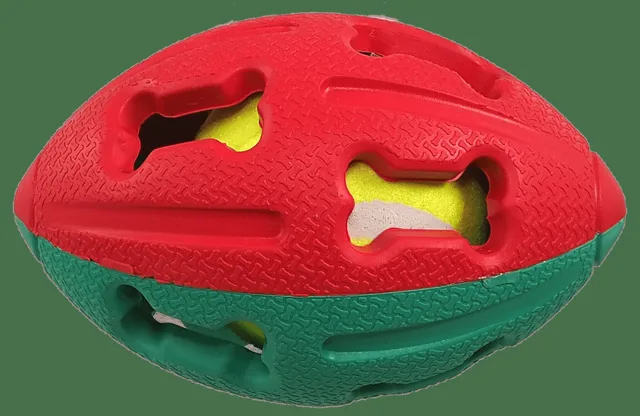 Míč na rugby gumový s tenisákem 12,5cm mix barev