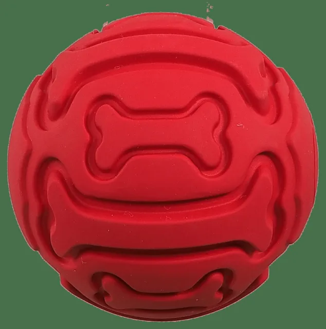Míček Dog Fantasy gumový s pískátkem červený 9cm