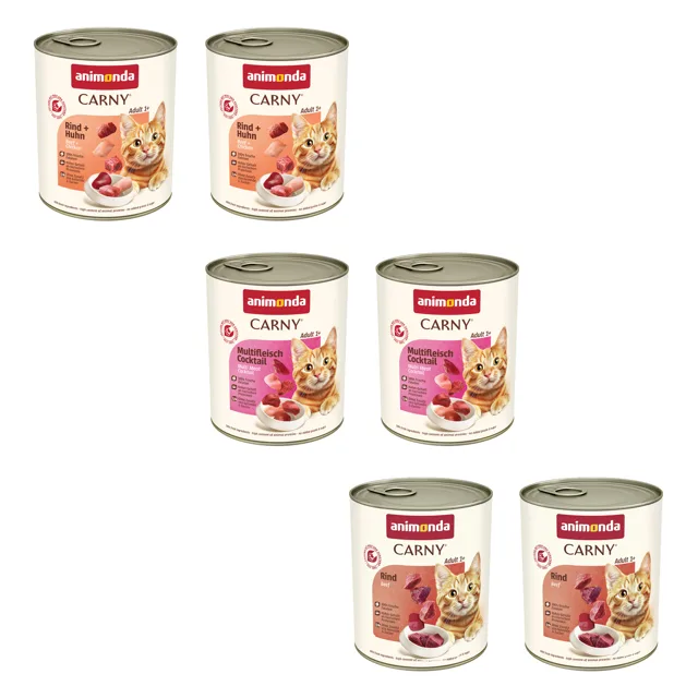 Míchané balení animonda Carny Adult - 12 x 800 g 3 druhy s hovězím