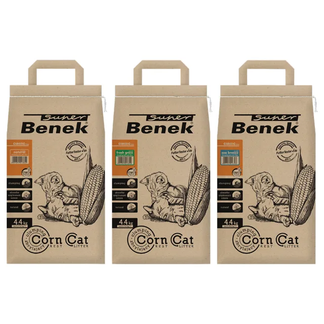 Míchané balení Benek Super Corn Cat, 3 x 7 l - 3 x 7 l