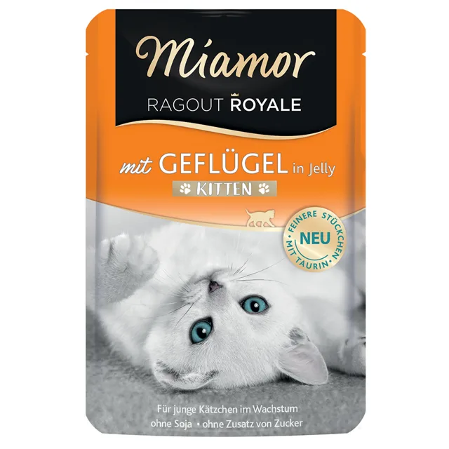Míchané balení Miamor Ragout Royale Kitten v želé 12 x 100 g - Drůbeží a hovězí