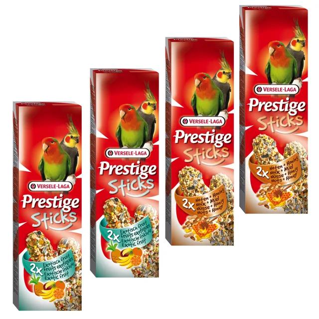Míchané balení Versele-Laga Nature Sticks střední papoušci - 4 x 2 tyčinky (560 g)