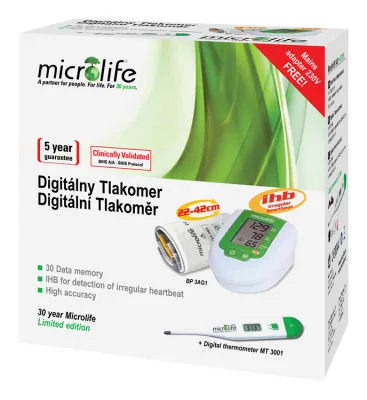 Microlife Tlakoměr BP 3AG1+teploměr MT3001+adaptér