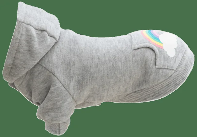 Mikina Trixie Rainbow Falls XXS 18cm světle šedá