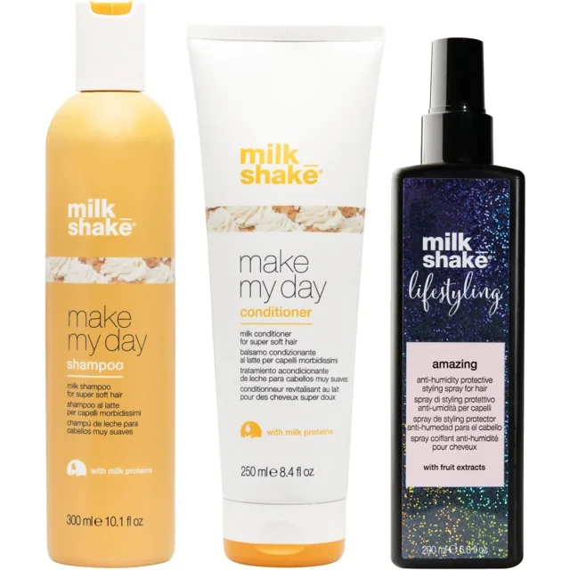 milk_shake® Three pack Amazing + Make My Day sada pro lesk a hebkost vlasů