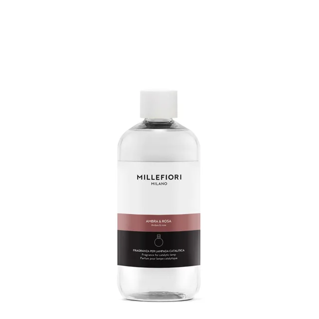 Millefiori Milano Náplň do katalytické lampy Ambra & Rosa Lampe Recharge/Refill 500 ml