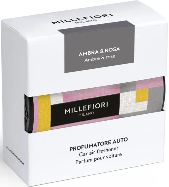Millefiori Milano Vůně do auta Textil Floral Ambra & Rosa - barevná